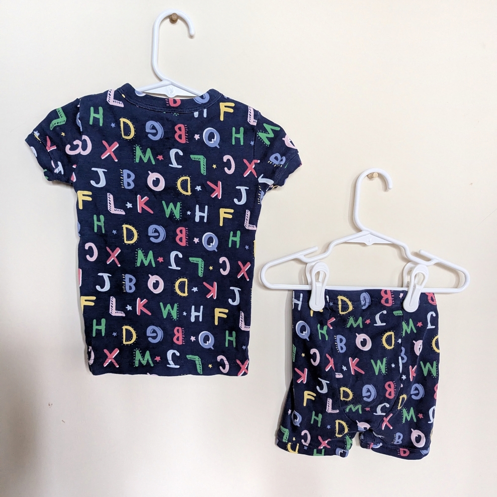 Colorful Alphabet Print Kids Pajama Set - Picture 2 of 3